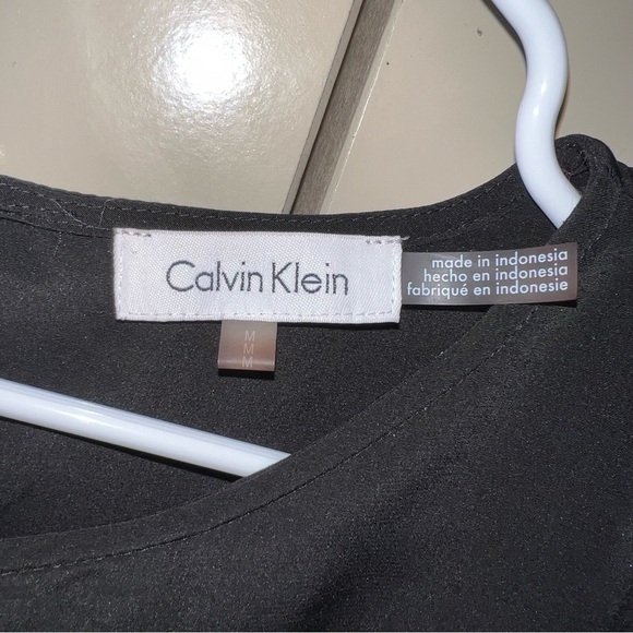 Calvin Klein Black Long Sleeve Lace Blouse Size Medium - Picture 3 of 11